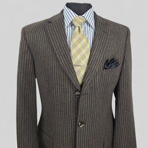 Hugo Boss 40L Striped Wool 3 Button Sport Coat Blazer